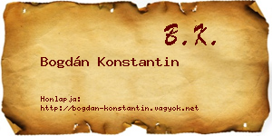 Bogdán Konstantin névjegykártya