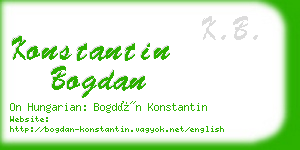 konstantin bogdan business card